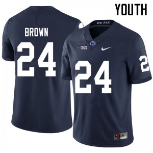 Youth Penn State #24 DJ Brown Navy College Jersey 374069-808
