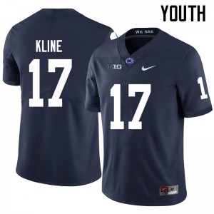 Youth Penn State Nittany Lions #17 Grayson Kline Navy Embroidery Jerseys 589817-614