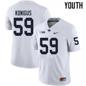 Youth Penn State #59 Kaleb Konigus White Football Jerseys 539921-204