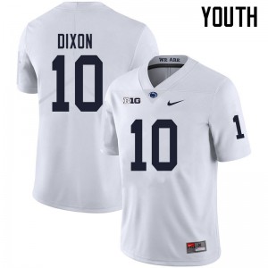 Youth Nittany Lions #10 Lance Dixon White Player Jerseys 118582-526