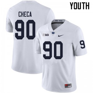 Youth Penn State #90 Rafael Checa White Official Jerseys 142482-182
