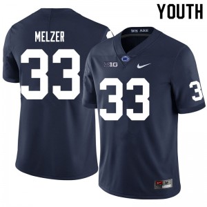 Youth PSU #33 Corey Melzer Navy Stitch Jersey 753631-171