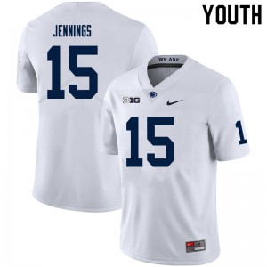 Youth Penn State #15 Enzo Jennings White Official Jerseys 647432-598