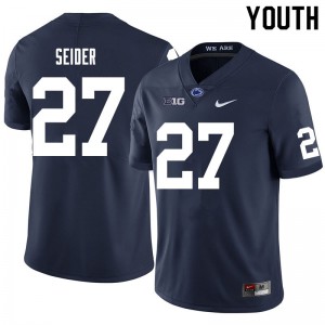 Youth Penn State #27 Jaden Seider Navy Player Jerseys 447774-537
