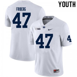 Youth Penn State #47 Tommy Friberg White Stitched Jersey 461984-282