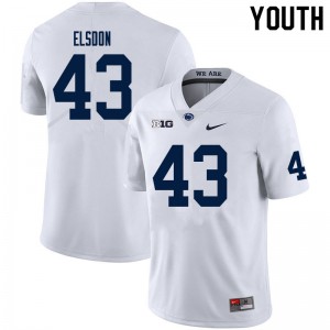 Youth PSU #43 Tyler Elsdon White NCAA Jerseys 134433-720