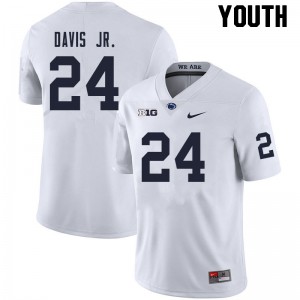 Youth PSU #24 Jeffrey Davis Jr. White NCAA Jersey 761651-970
