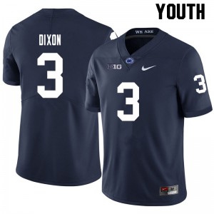Youth Penn State #3 Johnny Dixon Navy Football Jerseys 701872-990