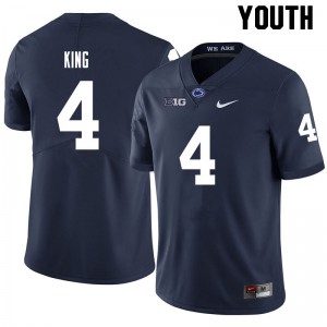 Youth Penn State Nittany Lions #4 Kalen King Navy University Jerseys 699372-105