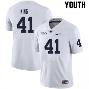 Youth Penn State #41 Kobe King White Embroidery Jersey 528244-114