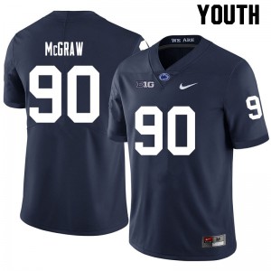 Youth Penn State Nittany Lions #90 Rodney McGraw Navy College Jersey 641445-455