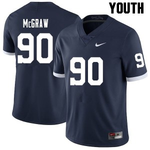 Youth Penn State Nittany Lions #90 Rodney McGraw Navy Retro College Jerseys 997976-373