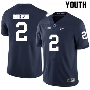 Youth Nittany Lions #2 Ta'Quan Roberson Navy Player Jersey 524008-274