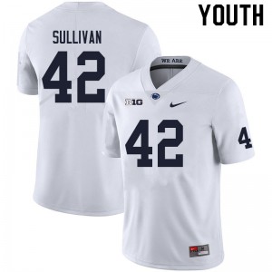 Youth Nittany Lions #42 Austin Sullivan White NCAA Jersey 502246-808