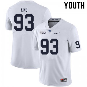 Youth Penn State #93 Bradley King White Embroidery Jerseys 688125-210