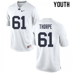 Youth Nittany Lions #61 C.J. Thorpe White High School Jersey 413727-465