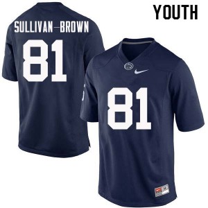 Youth Penn State #81 Cameron Sullivan-Brown Navy Official Jersey 852114-285