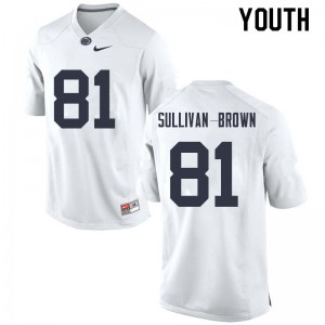Youth Penn State Nittany Lions #81 Cameron Sullivan-Brown White High School Jersey 597277-920