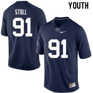 Youth Penn State #91 Chris Stoll Navy Stitch Jerseys 105994-565
