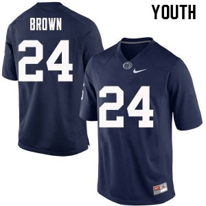 Youth Nittany Lions #24 D.J. Brown Navy College Jerseys 662996-919
