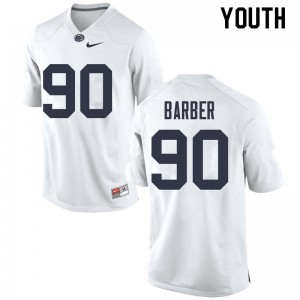 Youth Nittany Lions #90 Damion Barber White High School Jersey 213851-672