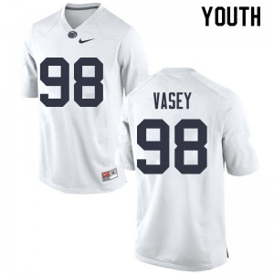 Youth Penn State Nittany Lions #98 Dan Vasey White Embroidery Jersey 595574-534
