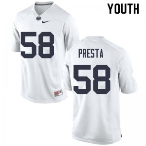 Youth Penn State #58 Evan Presta White NCAA Jersey 177943-843