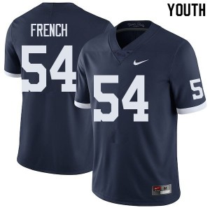 Youth Nittany Lions #54 George French Navy Retro Official Jersey 264165-154