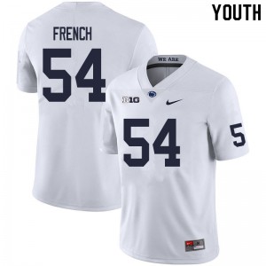 Youth Penn State Nittany Lions #54 George French White NCAA Jerseys 183452-315