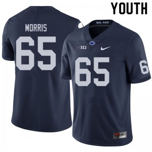 Youth Nittany Lions #65 Hudson Morris Navy Stitched Jerseys 279514-966