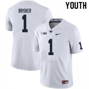 Youth Nittany Lions #1 Jaquan Brisker White College Jerseys 786402-996