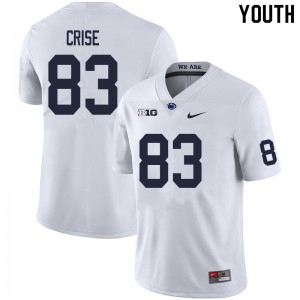 Youth Penn State #83 Johnny Crise White College Jersey 333612-416