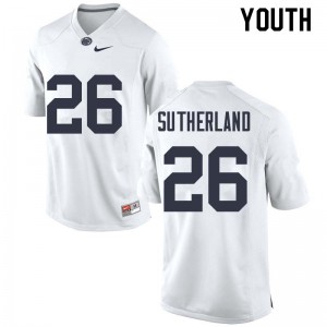 Youth Penn State Nittany Lions #26 Jonathan Sutherland White University Jersey 762126-818