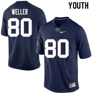 Youth Penn State #80 Justin Weller Navy Embroidery Jerseys 373147-316