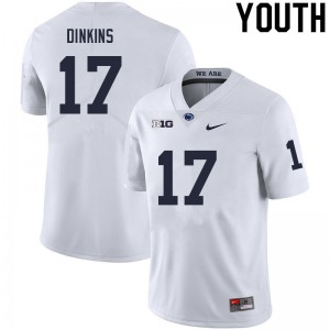 Youth Nittany Lions #17 Khalil Dinkins White NCAA Jersey 918832-282