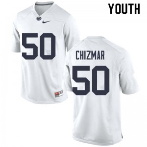 Youth Nittany Lions #50 Max Chizmar White Stitch Jerseys 974284-497