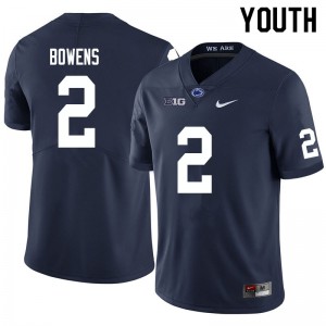 Youth Penn State #2 Micah Bowens Navy Official Jersey 694388-558