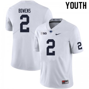 Youth Penn State #2 Micah Bowens White Football Jersey 840790-697