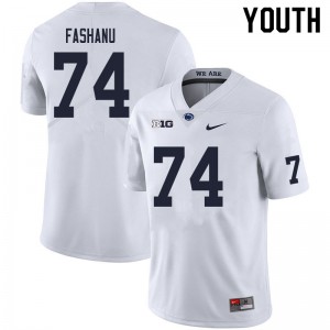 Youth Penn State #74 Olu Fashanu White Stitch Jerseys 991995-346
