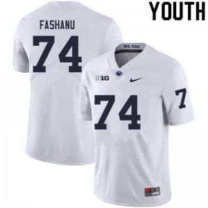 Youth Penn State Nittany Lions #74 Olumuyiwa Fashanu White Official Jersey 313767-427