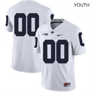 Youth Penn State #00 Custom White NCAA Jerseys 995596-268