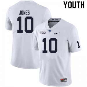 Youth Penn State Nittany Lions #10 TJ Jones White Embroidery Jerseys 919986-260