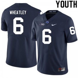 Youth Penn State Nittany Lions #6 Zakee Wheatley Navy Embroidery Jersey 127639-430