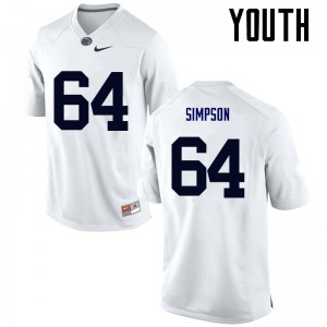Youth Penn State #64 Zach Simpson White Player Jerseys 203431-208