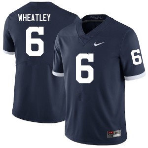 Mens Nittany Lions #6 Zakee Wheatley Navy Retro Official Jersey 618348-448